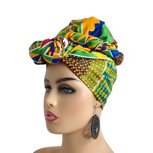 African Head Wraps For Women Kente, Ankara Headwrap Multicolor, Ethnic Turban