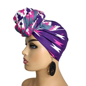 African Head Wrap Purple, Gray Headwrap, Pink Headwraps, Kwanzaa headwrap