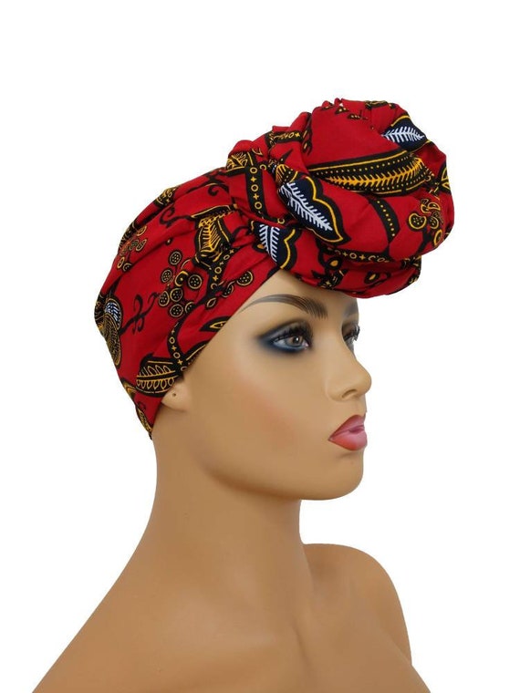 Sculpted Floral Knot Accent Turban Hair Wrap - Red, Black, Gray Amazon.com: Urieo Flower Head Wrap Cap Pre-Tie Turban  main image 2