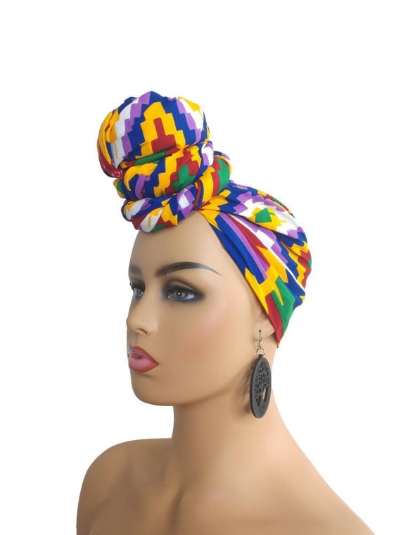 Multicolor African Print Head Wraps for Women Kente, Ankara  display picture 1