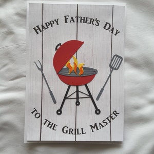 Happy Father's Day BBQ Grill Master Tarjeta de Felicitación Hecha a Mano