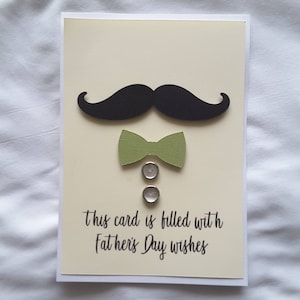 Benutzerdefinierte handgemachte glücklich Vatertag Grußkarte Schnurrbart und Bowtie
