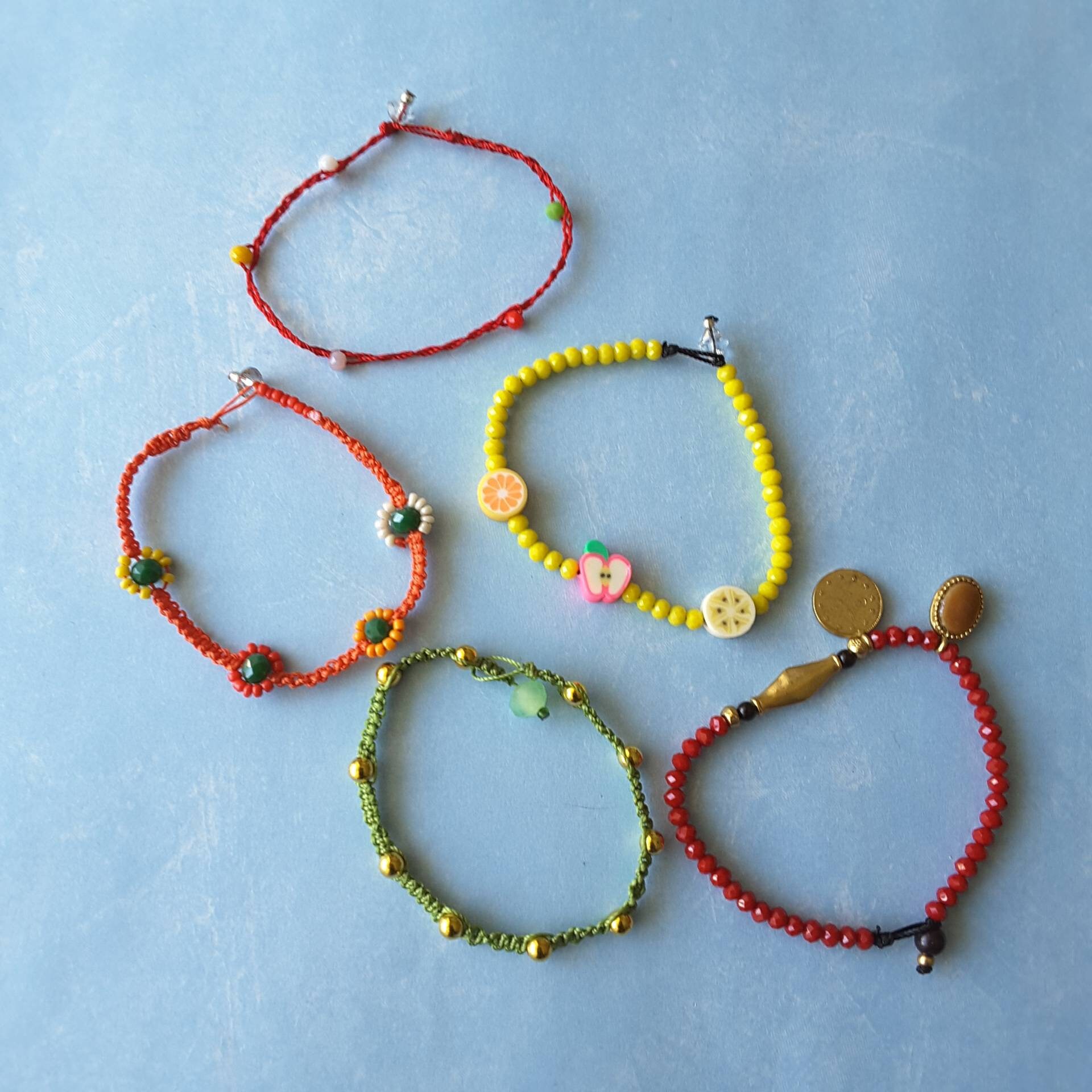 Fun Colorful Bracelets Set of 5 for You and a Friend Gift Etsy