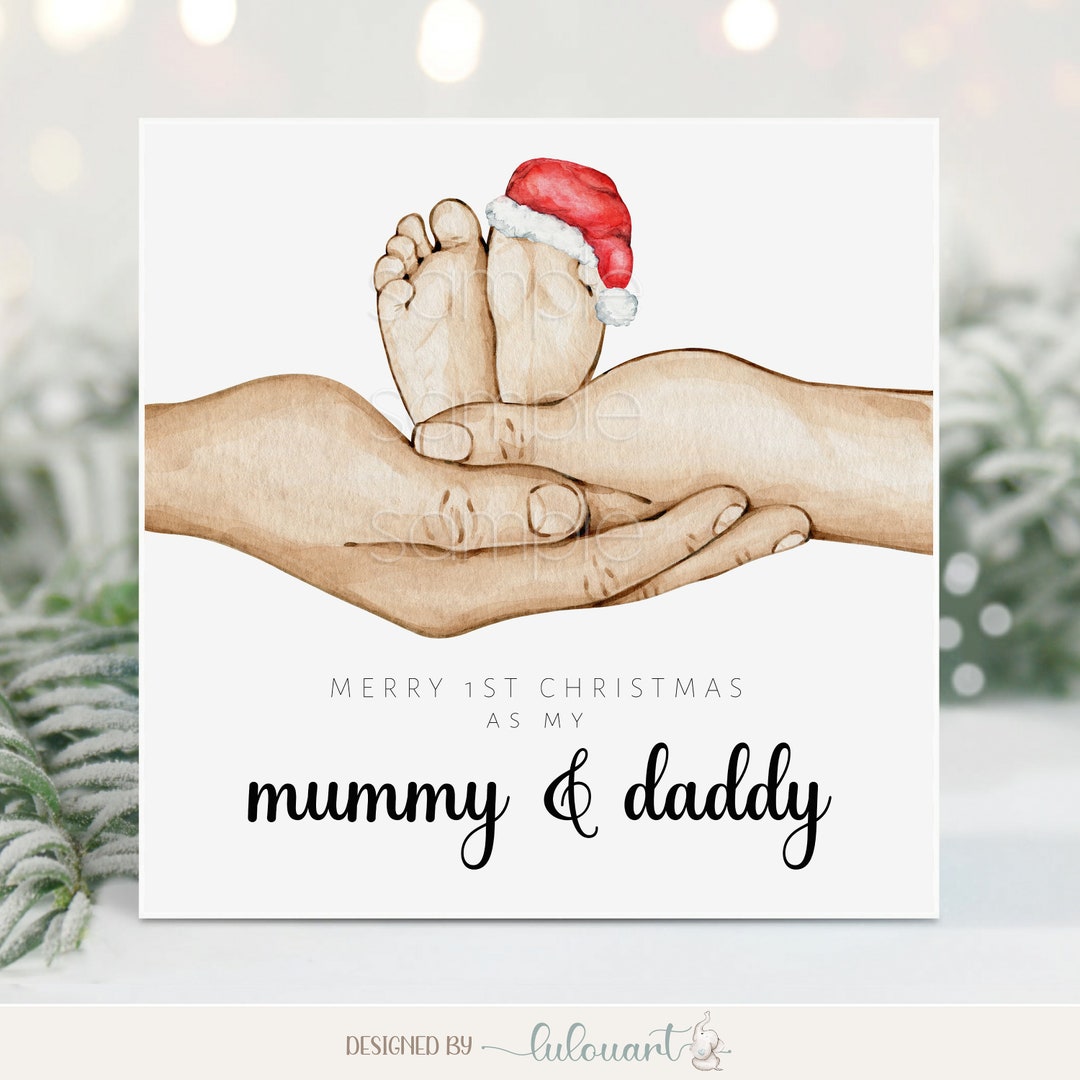 Personalized Mum & Dad Christmas Card, First Christmas as My Mummy and ...