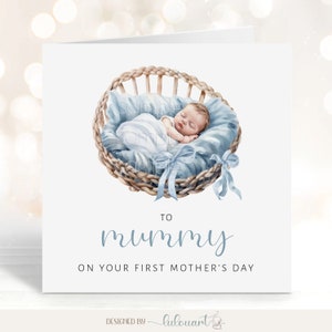 Biglietto per la prima festa della mamma da bambino, biglietto piegato per la festa della mamma carino con personalizzazione, regalo per la moglie del figlio neonato, biglietto per la nuova mamma