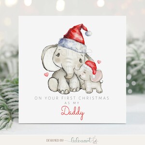 Feliz 1a Navidad como mi papá, Tarjeta de primera Navidad del bebé para el nuevo papá, Lindo recuerdo del recién nacido, Papelería británica de estilo minimalista