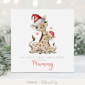 Linda tarjeta de Navidad para recién nacidos para la nueva mamá, regalo personalizado con encantadores deseos, regalo de primera Navidad para mamá de una hija o un hijo