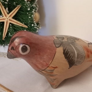 Vintage Tonala Pottery Dove, Bird, Mexican Folkart Pottery, Handmade, Handpainted in Tonala Mexico, 1970s