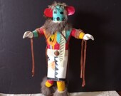 Hopi, Native American Handmade, Hand-painted, Kachina, Katsina Doll, Early Morning Singer, Signed by Artist, DS, 1970s
