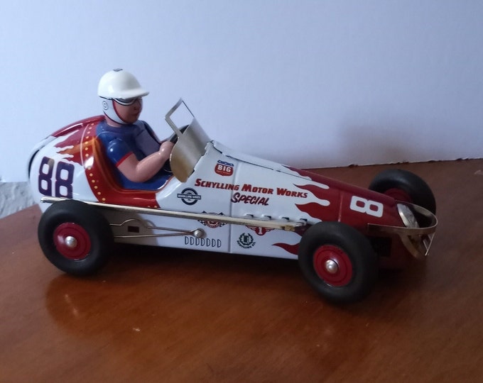 Schylling Motor Works Special, Reproduction Midcentury Tin Type Wind-up
