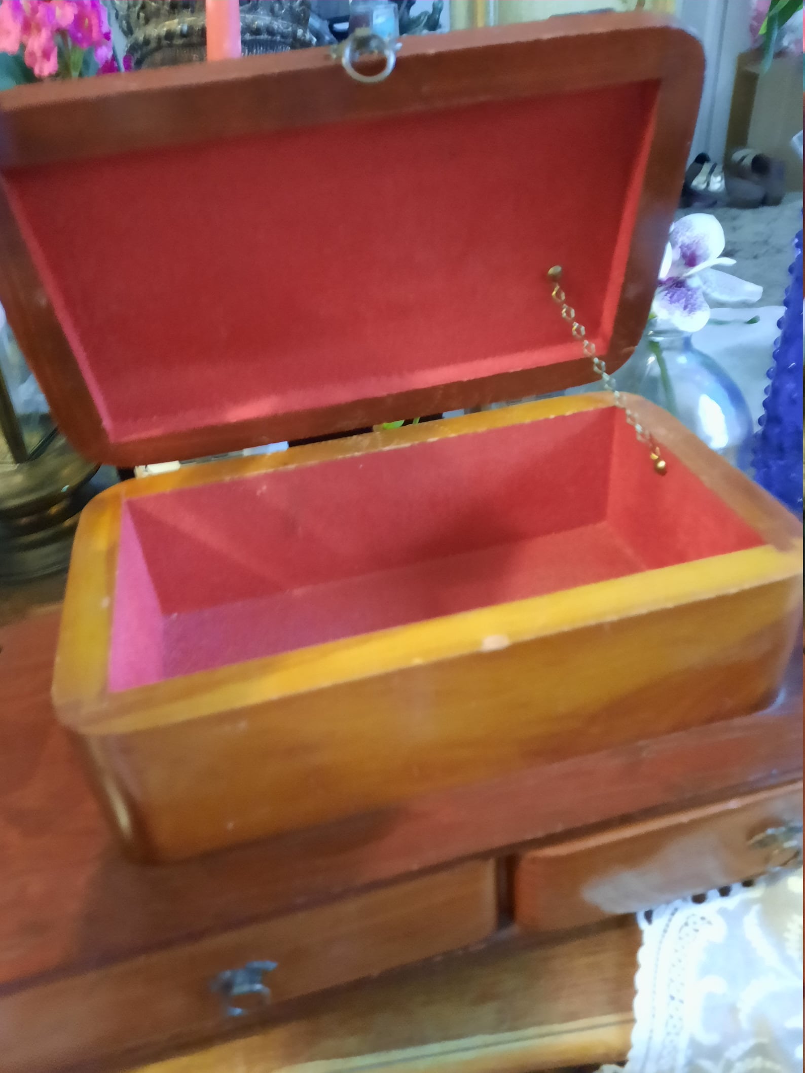 Antique Cedar DresserTop Box with Decorative Laurel Design Etsy