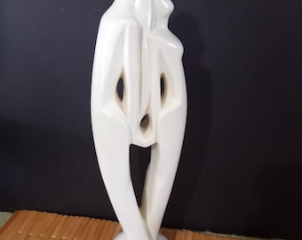 Vintage Haeger Pottery "Rendezvous" Loving Couple Ceramic Sculpture