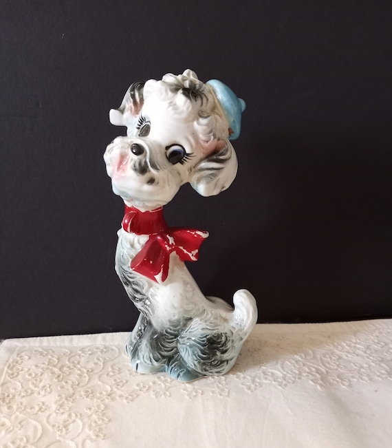 Vintage Anthropomorphic French Poodle Figurine: 1950s Ceramic