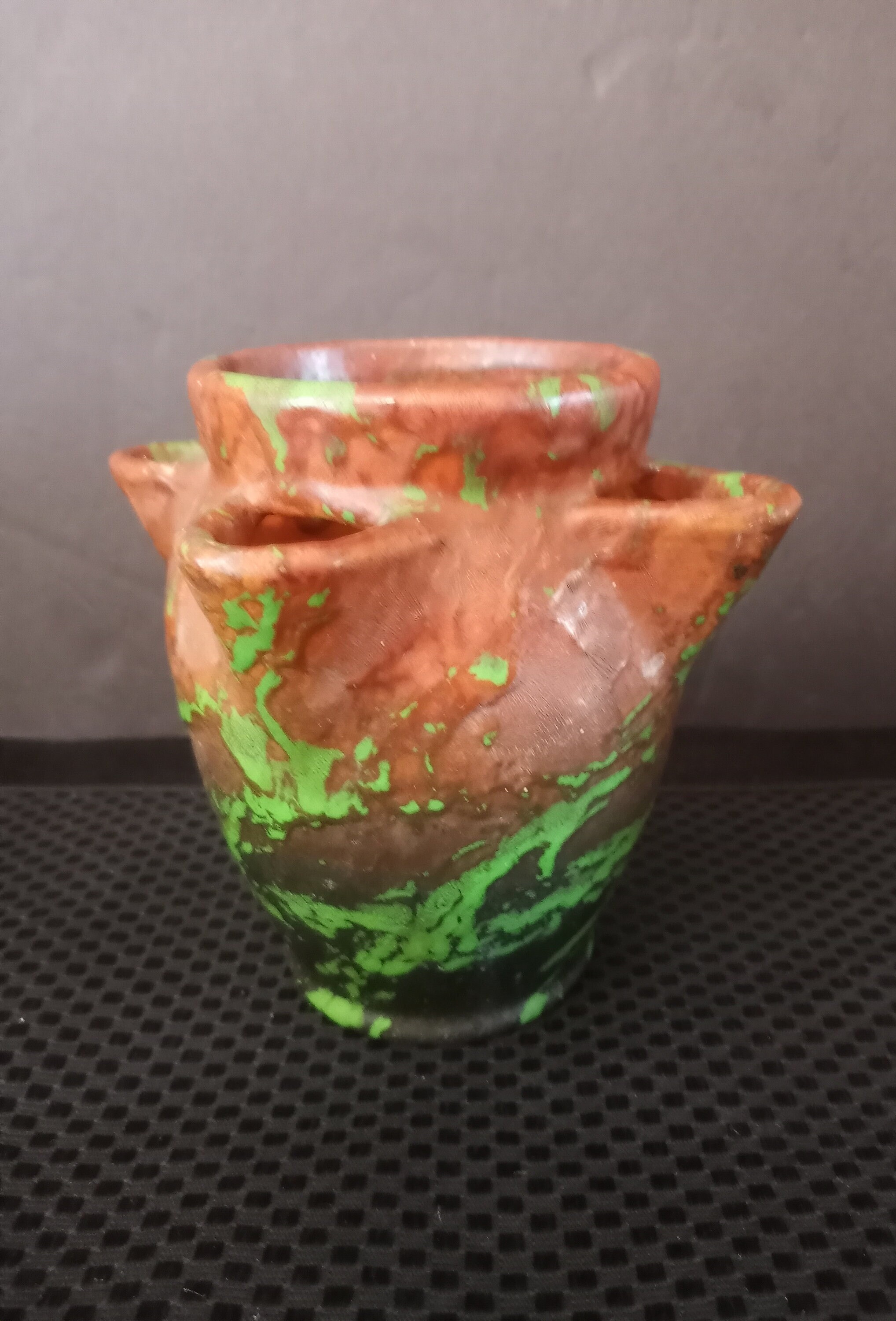 Antique Weller Pottery Greora Vase or Strawberry Planter, Arts and Crafts Era, 1920s - 30s
