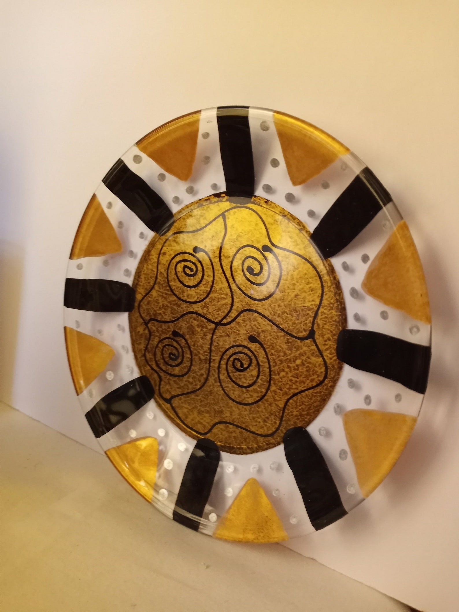 Kay Young Fused Glass Art Plate Cool Modern Style 8 Etsy