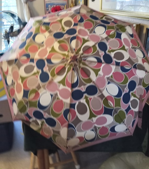 Vtg Coach Designer Button Pop-up Umbrella, Classic