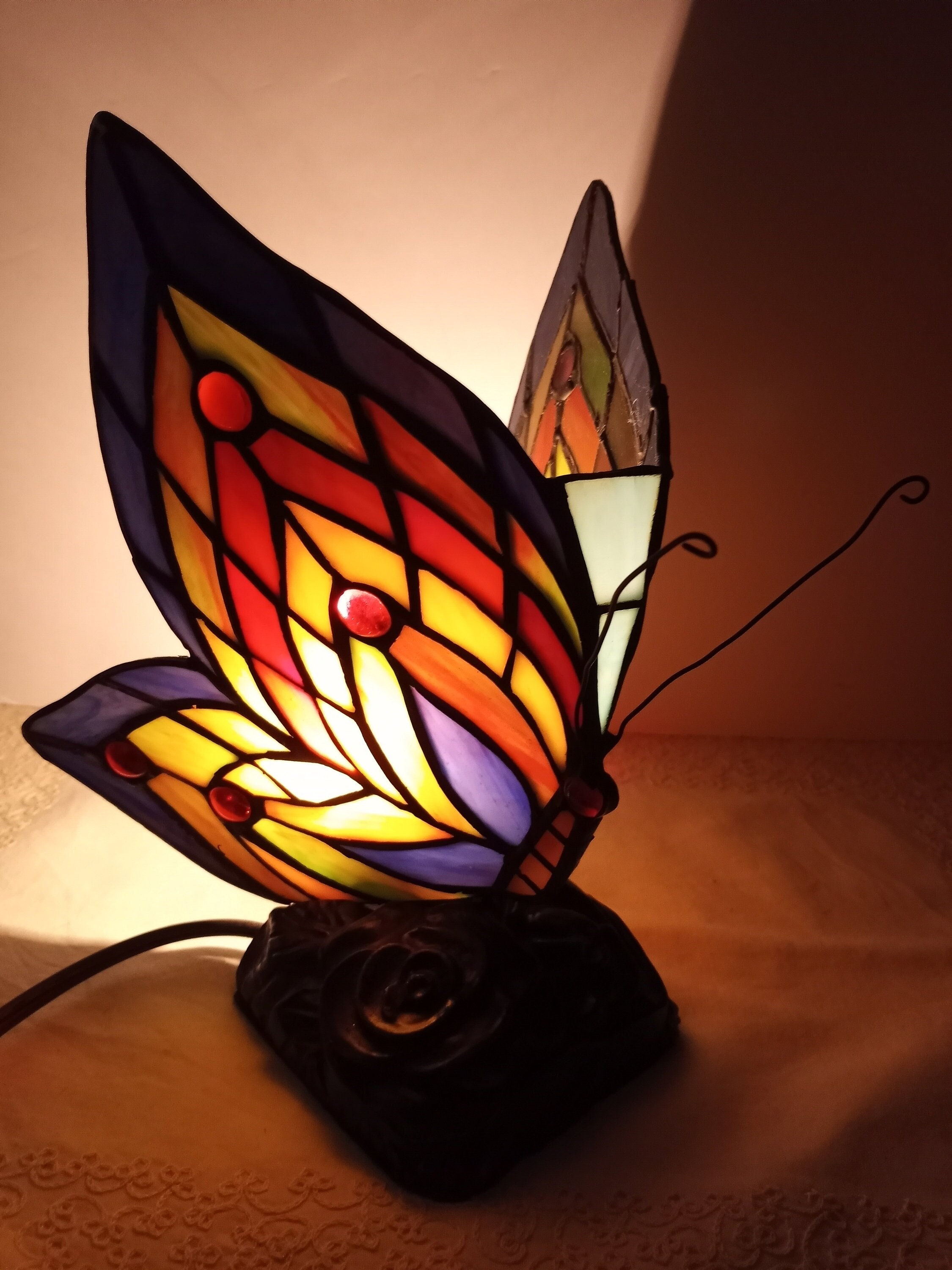 Glass butterfly lamp deals