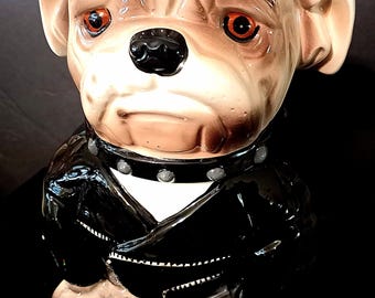 ブルドッグブランド クッカー缶 キャンピング アウトドア BULL D jZq0 Handpainted Aniiyah Ceramic Bully Bulldog Cookie Jar, Kitchen