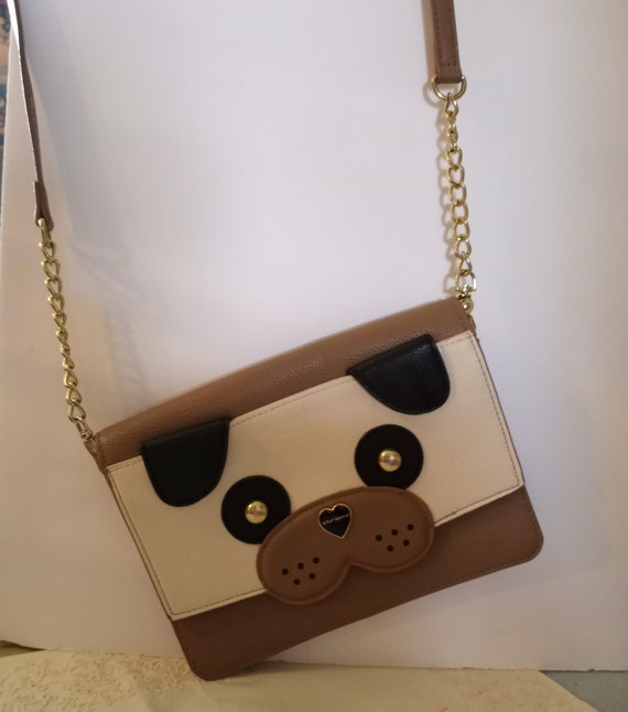 Betsey Johnson Dog Shoulderbag, Crossbody Purse, Beig… Gem