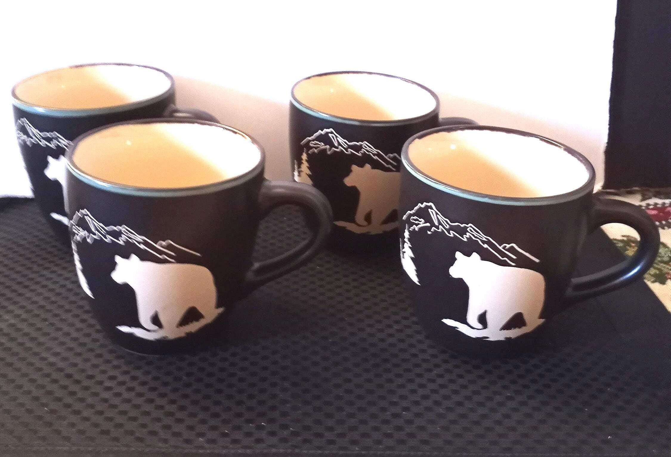 Bass Pro Shops Mountain Bear Mugs - Set of 4 - Lodge Decor - Etsy