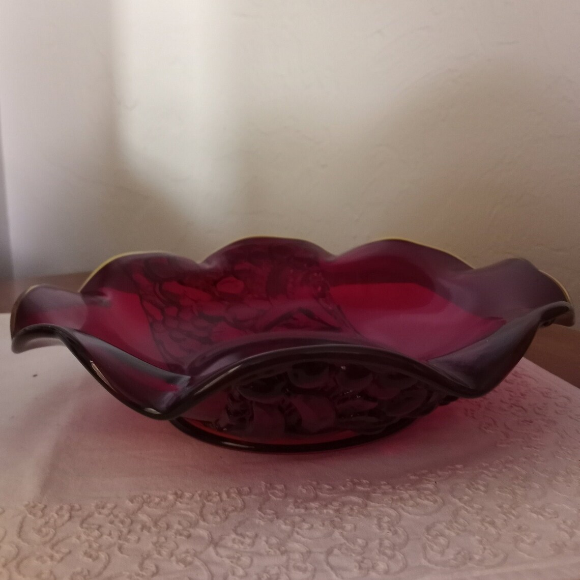 Ruby Red Tiara Indiana Glass Art Vintage Glass 22K Gold Etsy