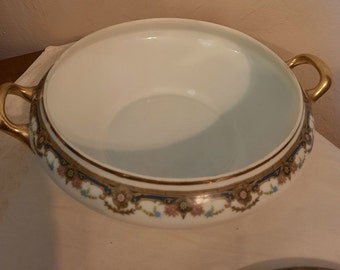 【USED美品】LIMOGES es Boyer スーピエール Antique Limoges Lidded Casserole: Jean Boyer Porcelain, 22K
