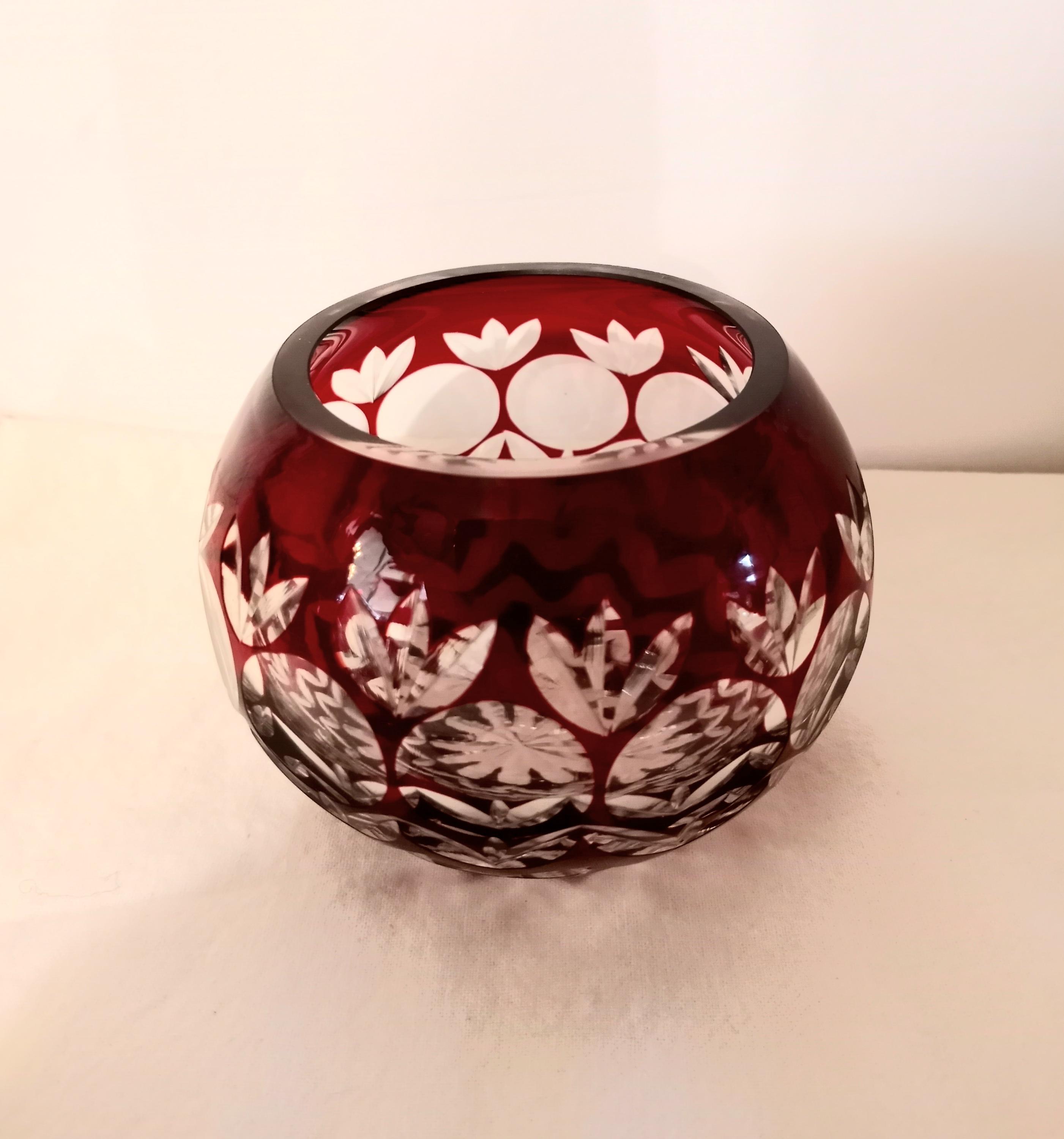 Vintage Czech Ruby Red Cut Crystal Votive Candle Holder - Etsy