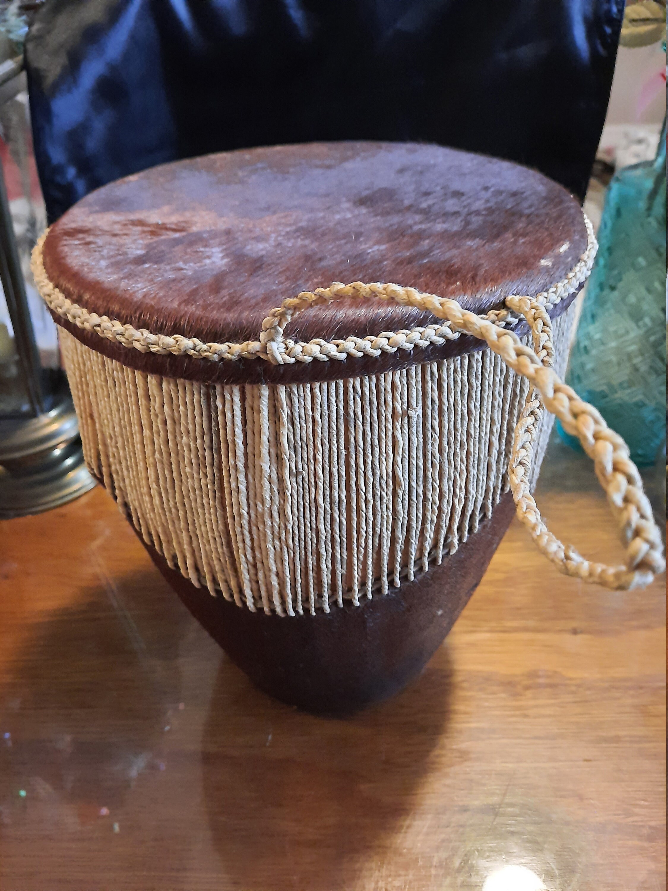 Ugandan Goatskin Drum Handmade in East Africa Vintage 70s Etsy