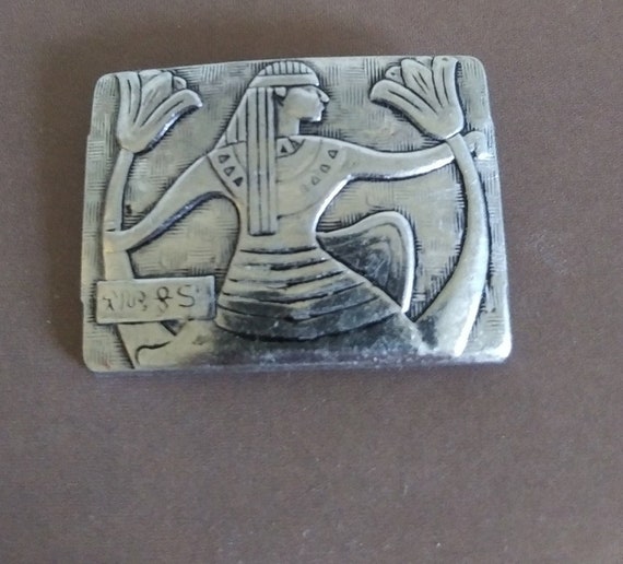Vtg Solid Sterling Silver Egyptian Goddess In the… - image 3