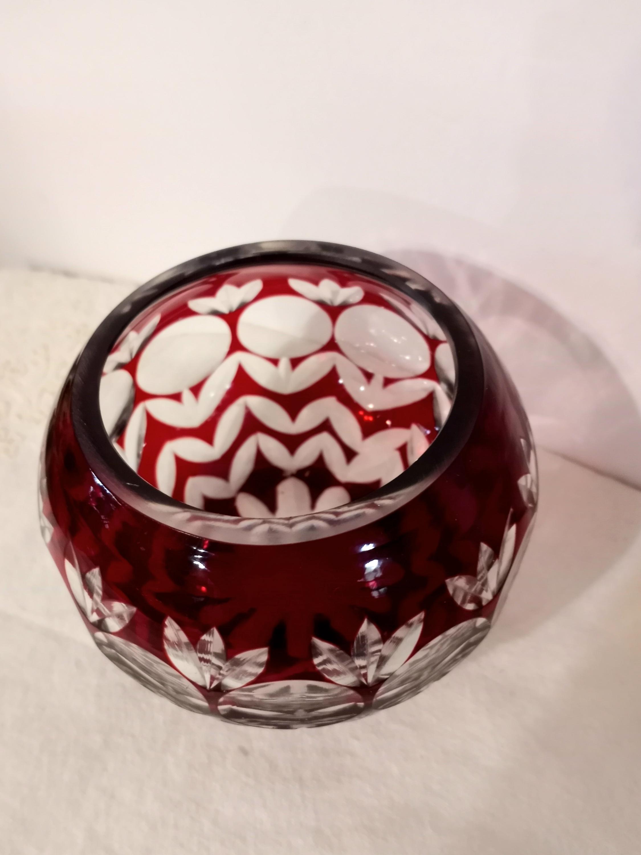 Vintage Czech Ruby Red Cut Crystal Votive Candle Holder - Etsy