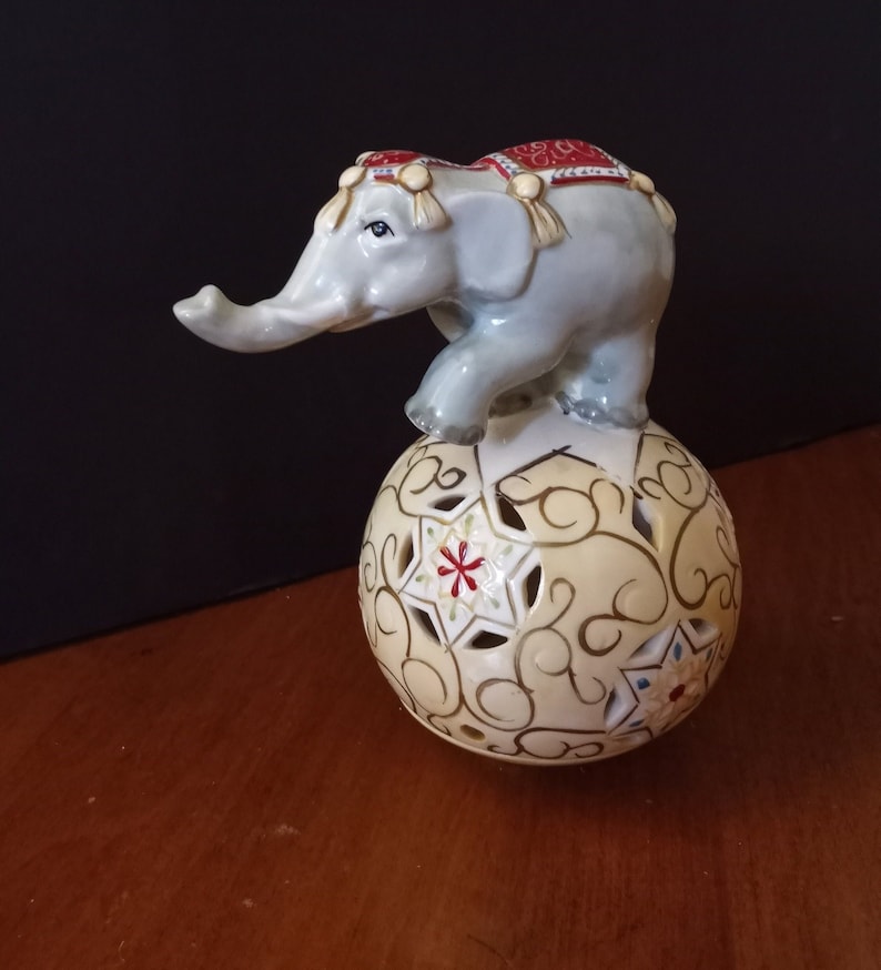 Vintage Villeroy and Boch Circus Elephant on Cutout Ball Etsy