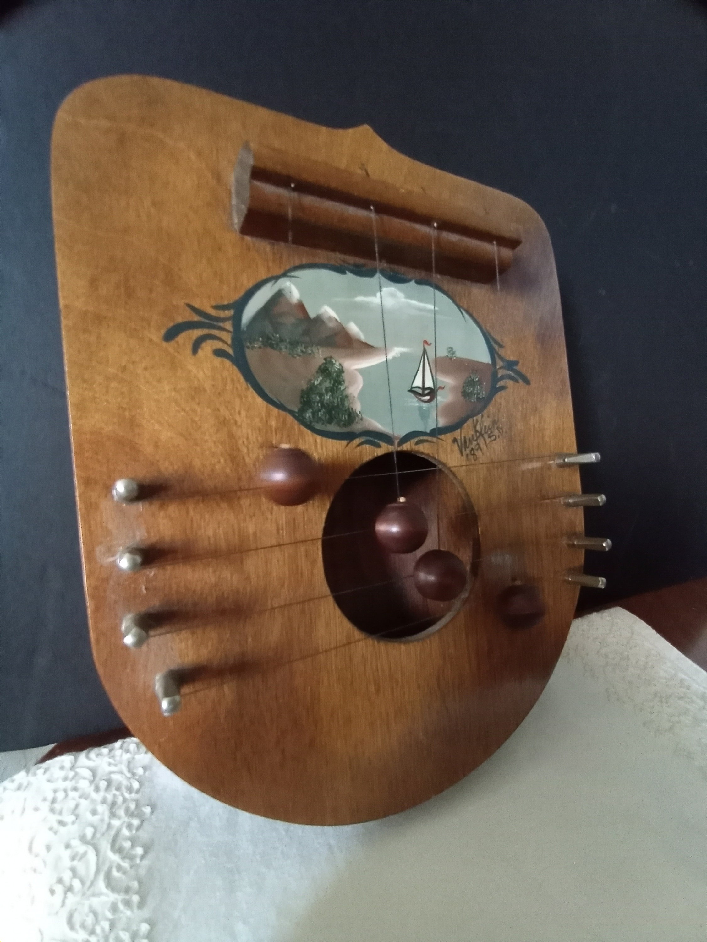 トールペイント作品　Father Christmas Door Harp トールペイント作品 Father Christmas Door Harp Vintage Hand