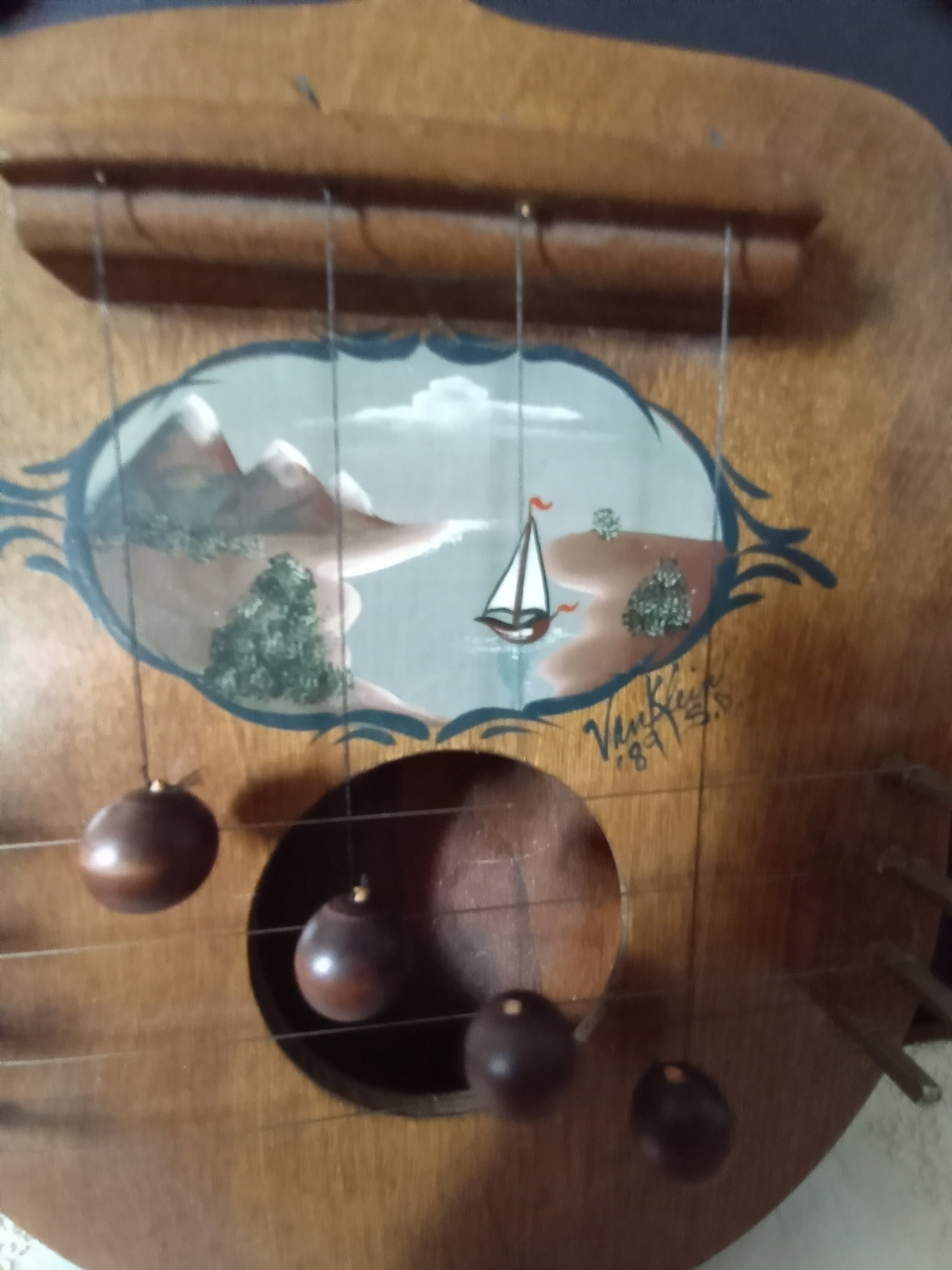 Vintage Calla Lily Door Harpe Carillon de porte en bois de papillon peint à  la main Carillons dentrée de porte dentrée cadeau de pendaison de  crémaillère Heurtoir de porte unique 