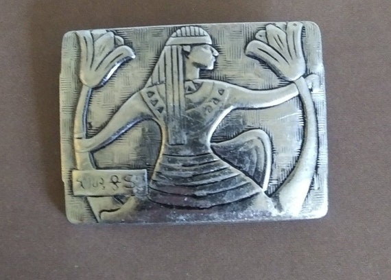 Vtg Solid Sterling Silver Egyptian Goddess In the… - image 1