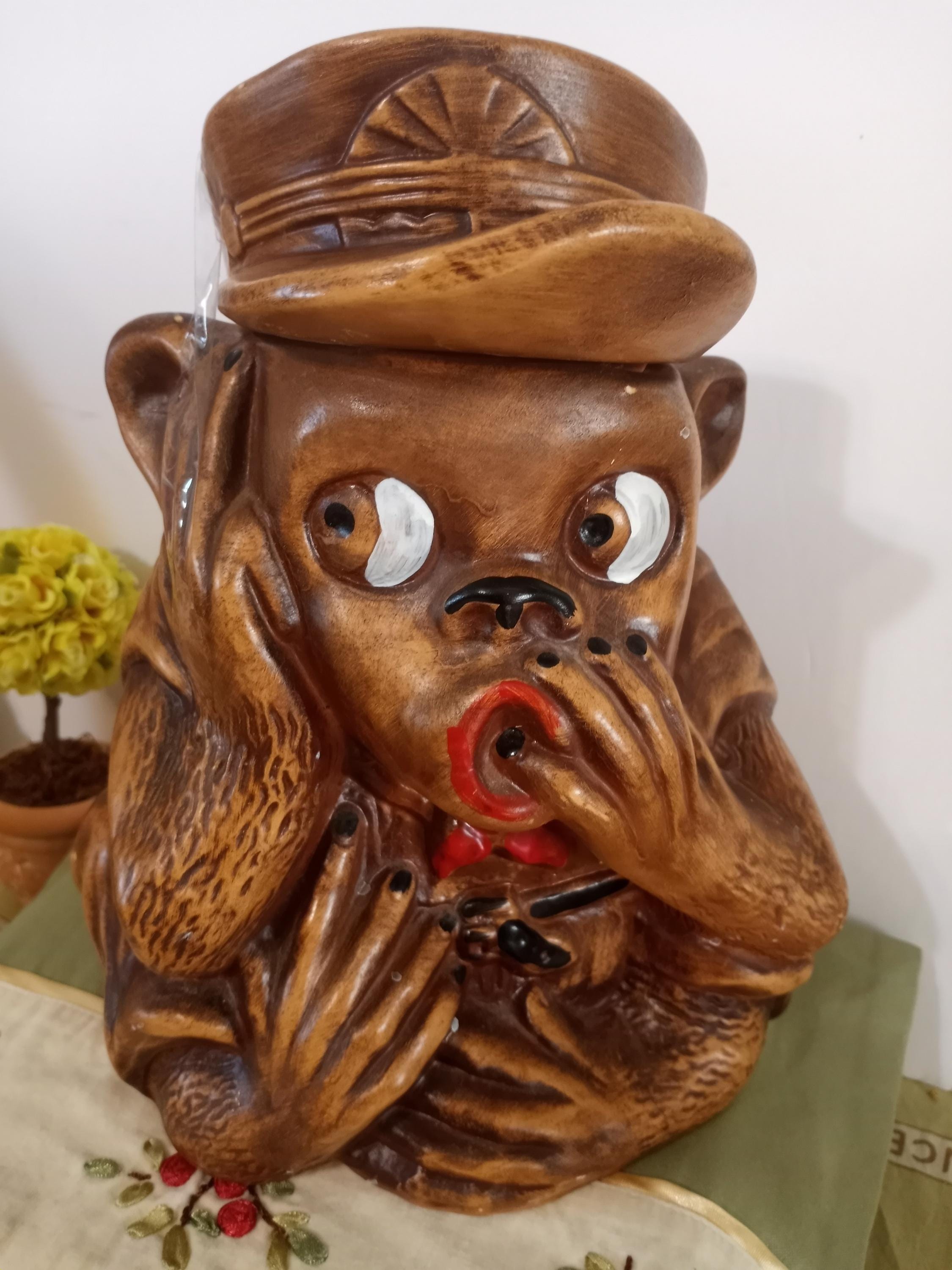 Vintage Maurice of California Monkey Cookie Jar, 1960s Hand
