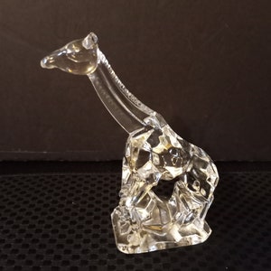 Vintage Kristalcolor Crystal Giraffe Figurine: Italian Art Glass, 1980s