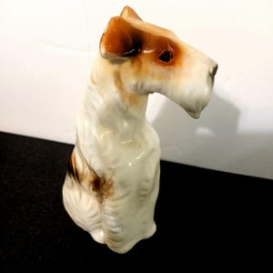 Vintage Porcelain Terrier Dog Figurine: Mid-Century Japan Decor