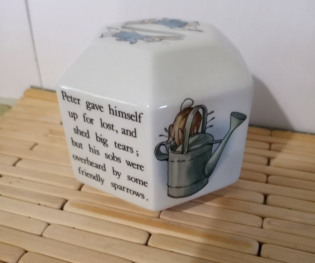 Vtg Wedgwood Beatrix Potter Peter Rabbit Ceramic Coin Bank, Piggy Bank ...