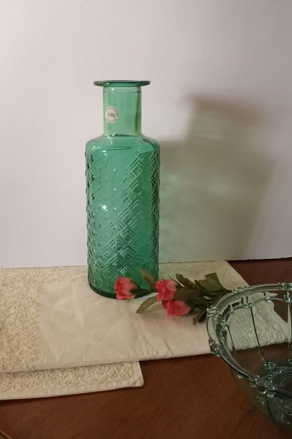 Aqua Green Recycled Textured Glass Vase by Vidrios San Miguel Etsy