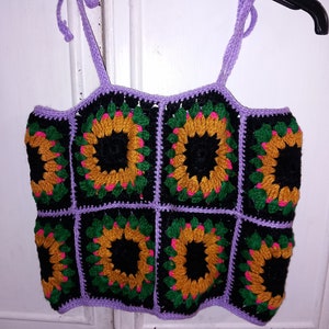 Crochet Cami Ribbed Lace-up Back Crop Top // Handmade Crochet Top