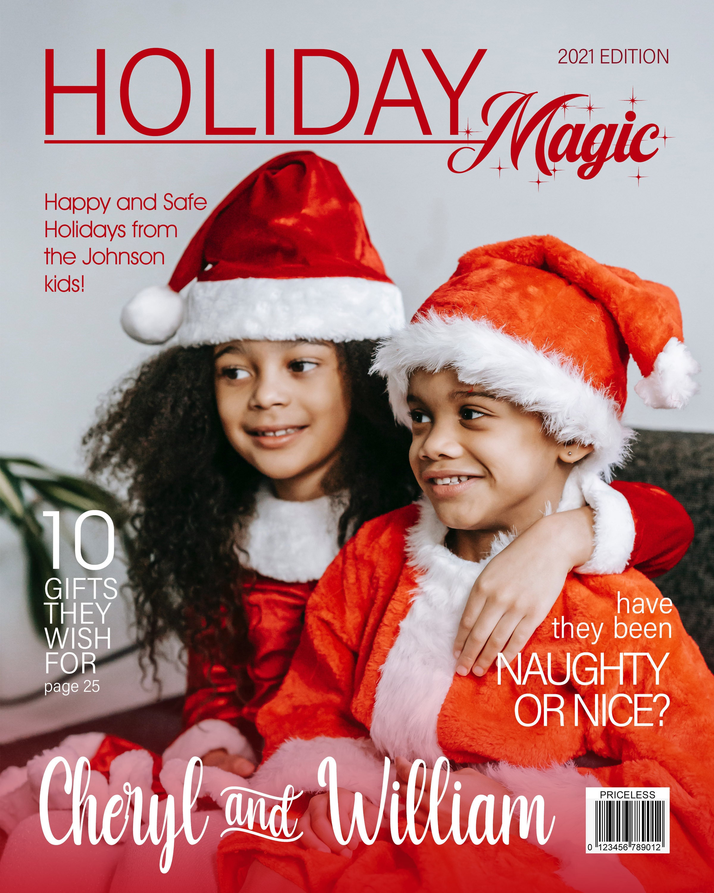 Custom Christmas Magazine Cover / Holiday Magic Magazine Cover Etsy