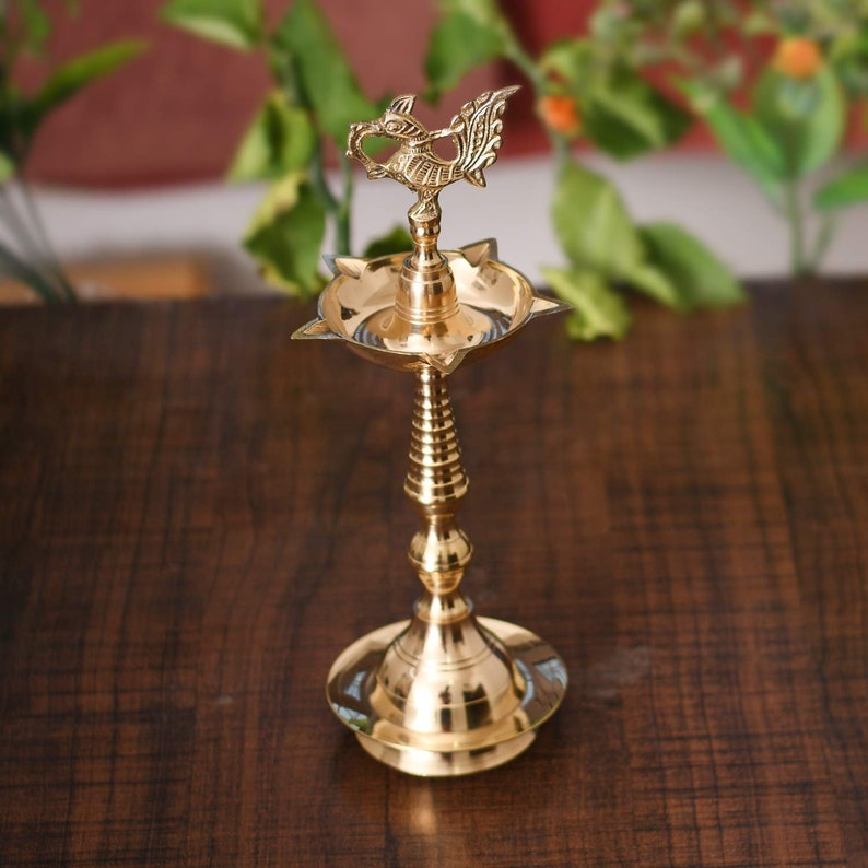 Brass Peacock Mahabharat Diya Oil Lamp Etsy