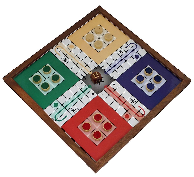 Ludo Travel Board Game Handmade Wooden Classic Ludo Etsy
