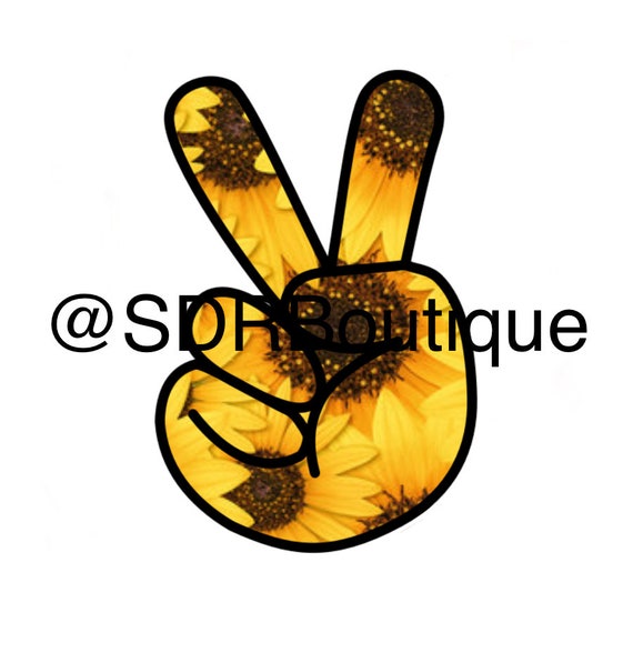 Sunflower Peace Sign Etsy