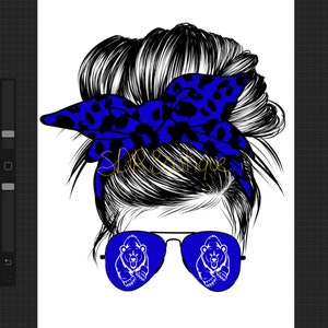 Grizzly bear mascot leopard messy bun png