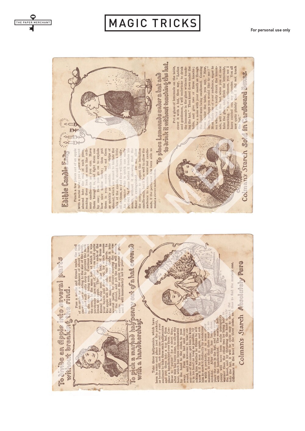 18 Antique Magic Trick Book Pages Digital Download Printable Etsy