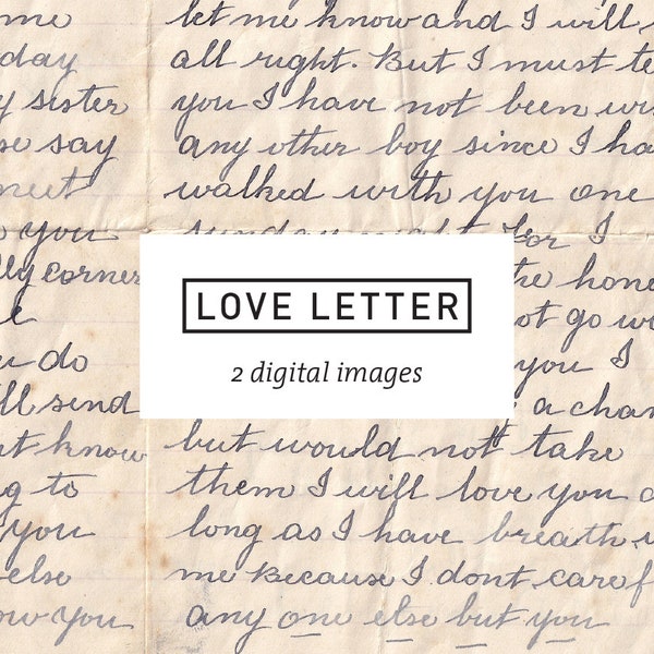 1 vintage love letter image -  digital download printable - ephemera collage assemblage art junk journal scrapbooking - calligraphy