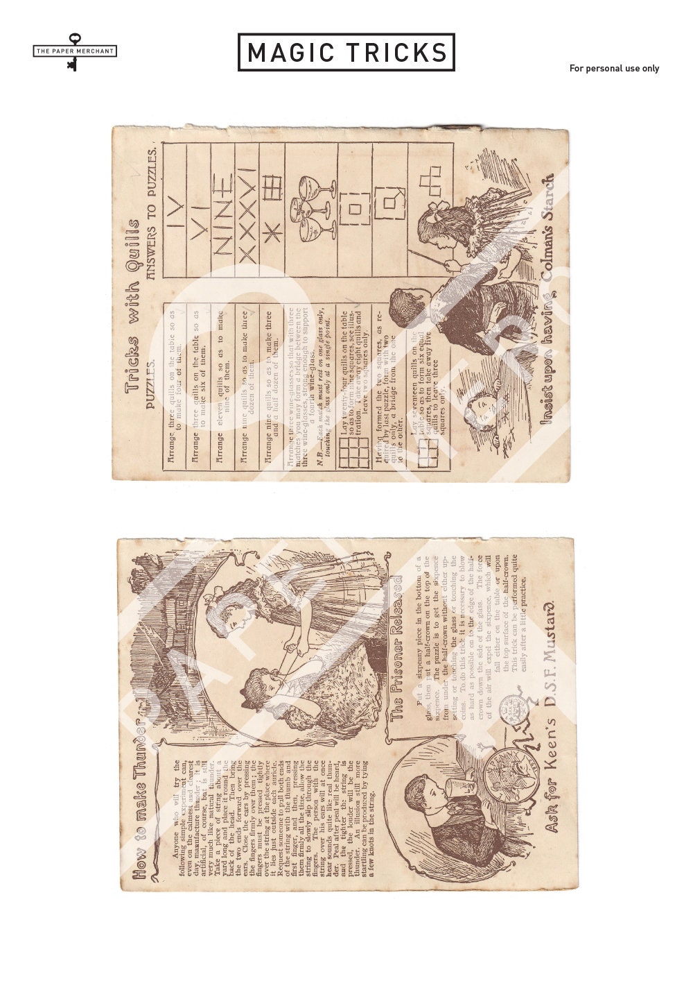 18 Antique Magic Trick Book Pages Digital Download Printable Etsy