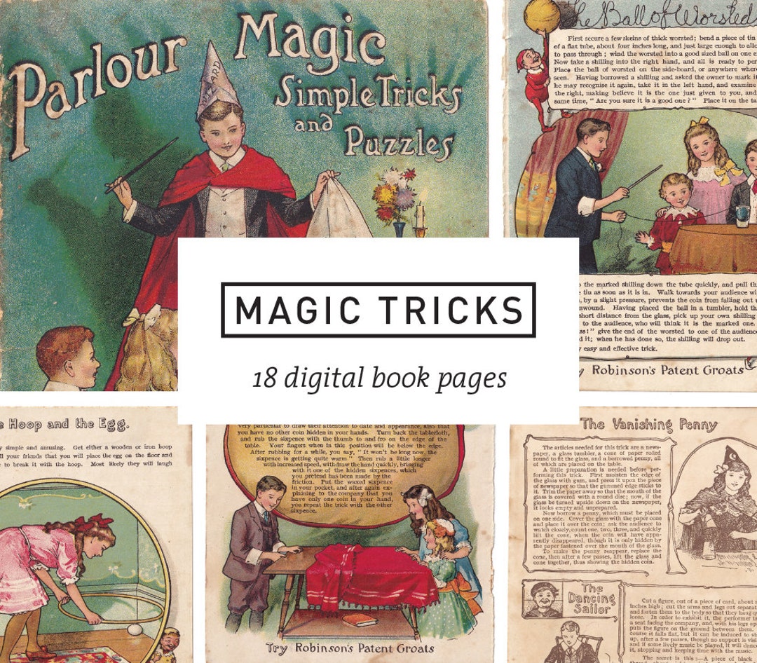18 Antique Magic Trick Book Pages Digital Download Printable Etsy
