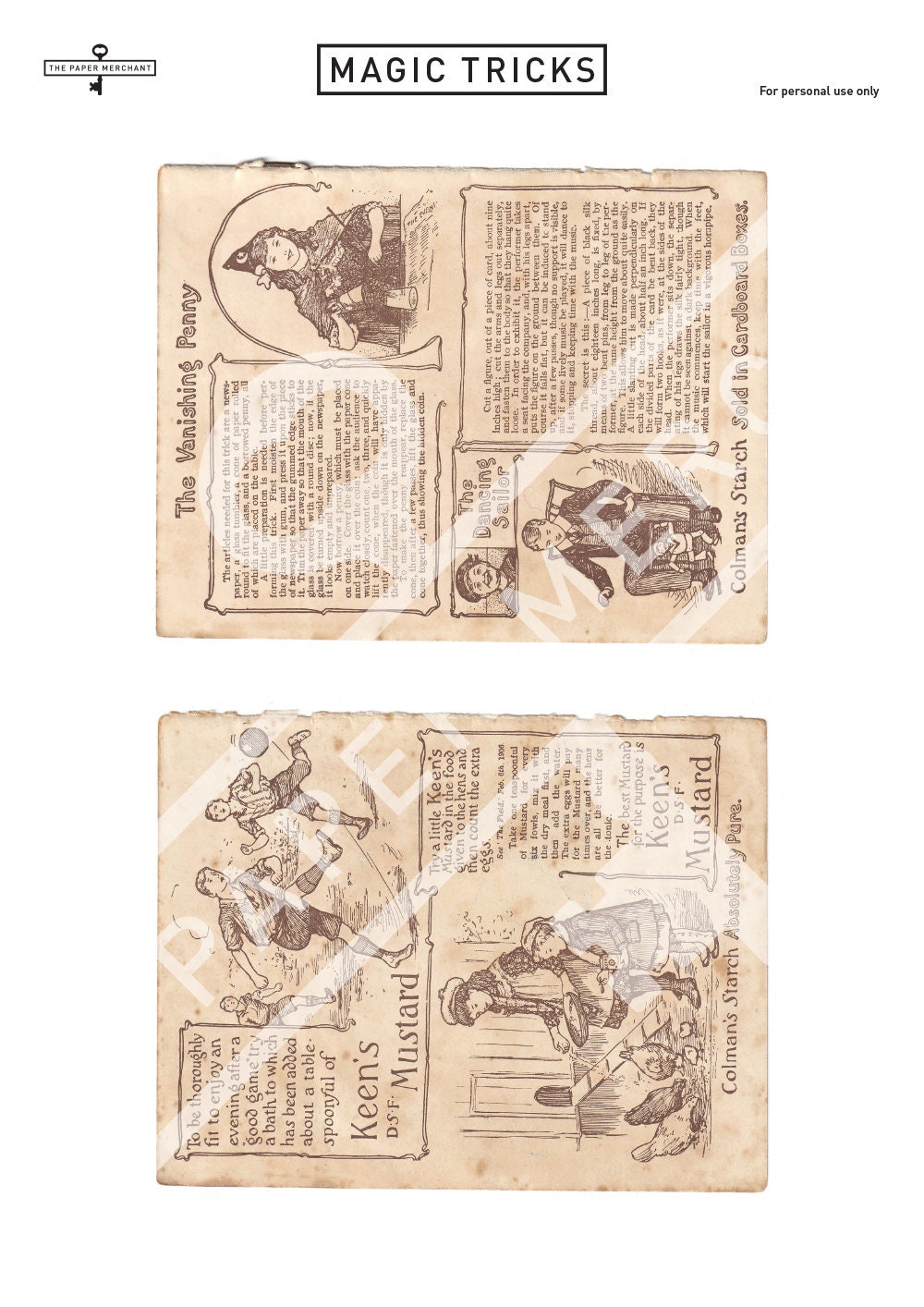 18 Antique Magic Trick Book Pages Digital Download Printable Etsy